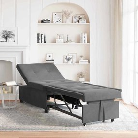 vidaXL Sofá-cama retrátil Cinza Escuro 194 x 67 x 82 cm Microfibra