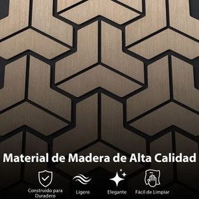 Conjunto de 4 painéis acústicos 83 x 65 cm com 27 tábuas de madeira irregulares para redução de ruído e decoração de tetos e paredes