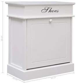 Sapateira 50x28x58 cm madeira de paulownia branco