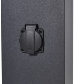 Candeeiro de chão moderno para exterior preto 80cm com tomada IP44 - Charlois