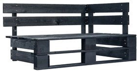 6 pcs conj. lounge paletes c/ almofadões pinho impregnado preto