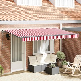 Toldo Retrátil Manual Vermelho e Branco e Antracite
