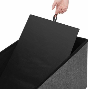 Banco com espaço de arrumação 76 x 38 x 38 cm cinzento escuro