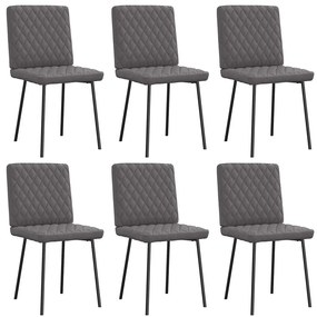 vidaXL Cadeiras de jantar 6 pcs couro artificial cinzento