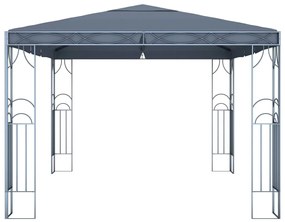 Gazebo com cordões de luzes LED 400x300 cm antracite