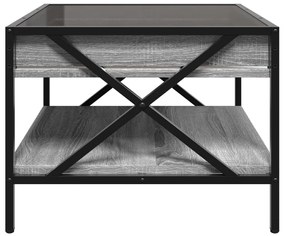 Mesa de centro luzes LED Infinity 50x50x38 cm cinzento sonoma