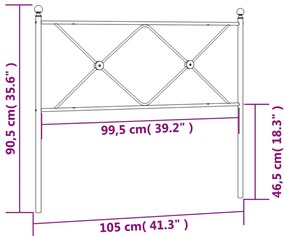 Cabeceira de cama 100 cm metal branco