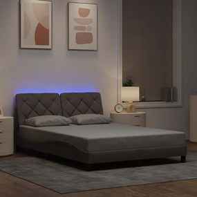 Estrutura de cama com LED sem colchão 140x200 cm tecido