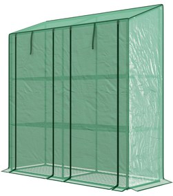 Outsunny Estufa de Jardim de 3 Níveis Estufa de Terraço com Prateleiras para Cultivo de Plantas em Pátio 143x46x141/151 cm Verde