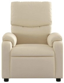 Poltrona de massagens reclinável tecido cor creme