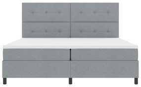 vidaXL Cama Box com colchão Cinzento-claro 200 x 200 cm tecido