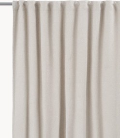 Cortinas opacas multi-banda em bouclé Gina, conjunto de 2, L 140 cm