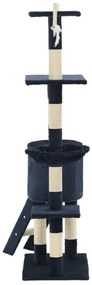 Árvore p/ gatos c/ postes arranhadores sisal 138 cm azul escuro