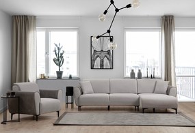 Sofá-Cama de Canto Aren – Cinzento – 150 x 260 cm