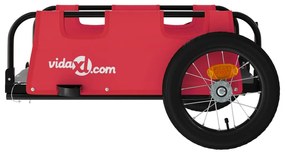 Reboque de bicicleta tecido oxford/ferro vermelho