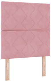 Cabeceira de Veludo Rosa da vidaXL com Padrão de Diamante - 80 cm, Cab