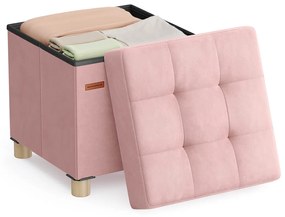Banco com espaço de arrumação 38 x 38 x 40 cm rosa