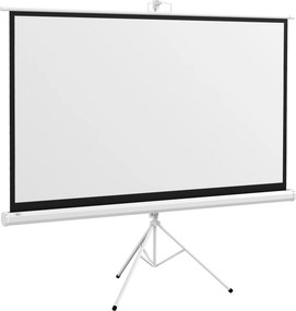 HOMCOM Ecrã de Projeção com Suporte Portátil 100 Polegadas Formato 16:9 Altura Ajustável 221x124 cm Branco | Aosom Portugal