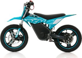 Mini moto elétrica para crianças velocidade até 35Km/h C/Limitador RFN Warrior SX-E500 500W 36V 14/14” Azul Celeste