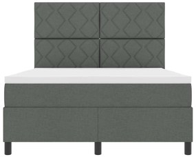 Cama com Estrado e Colchão com Luz LED em Cinza Escuro, 140 x 190 cm,