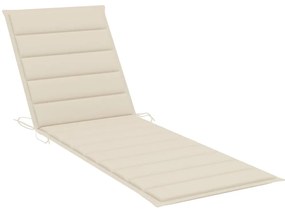 Espreguiçadeira de jardim com mesa e almofadão acácia maciça