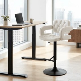 Banco de bar Dublin em couro sintético Branco