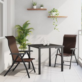 vidaXL Conjunto de Jantar de Jardim 3 Peças Marrom Rattan PE