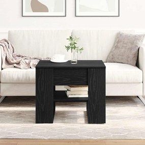Mesa de Café de Carvalho Preto 55.5x55x45 cm Feita de Madeira Derivada
