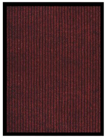 vidaXL Tapete de porta às riscas 60x80 cm vermelho