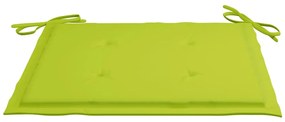 Cadeiras jardim c/ almofadões verde brilhante 2 pcs teca maciça
