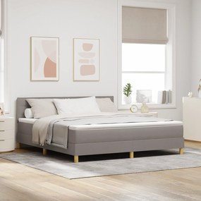 vidaXL Cama Box Spring com Colchão Bege 180x200 cm Tecido