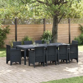 vidaXL Conjunto de Jantar para Jardim 11 pcs Antracite Polipropileno