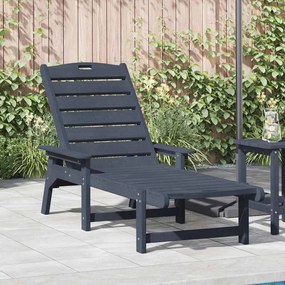 vidaXL Espreguiçadeira Azul-marinho 53x162x98,5 cm HDPE
