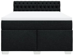 Cama com molas/colchão 160x200 cm tecido preto