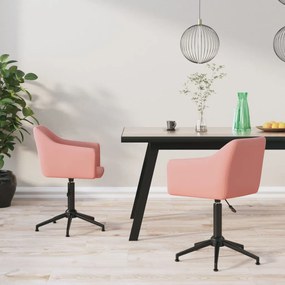 vidaXL Cadeiras de jantar giratórias 2 pcs veludo rosa
