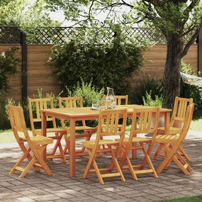 Cadeiras de Jardim Dobráveis vidaXL 8 pcs 36x46x86 cm Madeira Sólida de Acácia