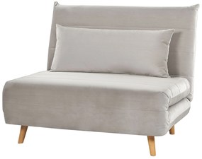 Sofá-cama em veludo cinzento claro SETTEN Beliani