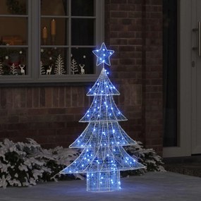 vidaXL Árvore de Natal com 100 LEDs Azul 122 cm Acrílo
