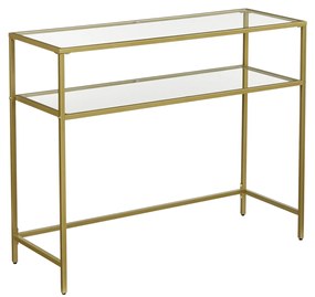 Mesa Consola em vidro temperado 35 x 100 x 80 cm Dourada