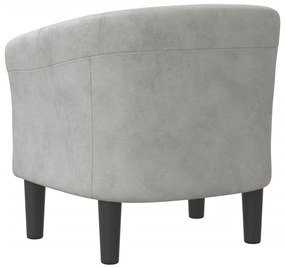 Poltrona veludo cinzento-claro