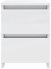 Mesa de cabeceira 30x30x40 cm contraplacado branco brilhante