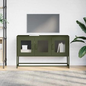 Móvel de TV 100,5x39x60,5 cm aço laminado a frio verde-azeitona