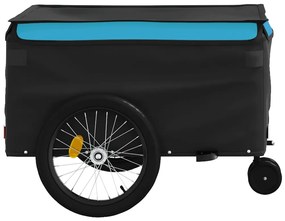 Reboque para bicicleta 45 kg ferro preto e azul