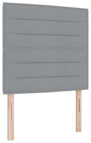 Cama Box com Colchão Cinza Claro 100x200 cm Tecido