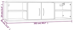 Estante 102x30x29 cm derivados de madeira cinzento sonoma