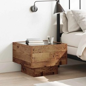 vidaXL Mesa de centro Madeira antiga 40 x 40 x 30 cm