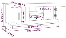 Móvel p/ TV 102x35x45 cm madeira processada carvalho sonoma