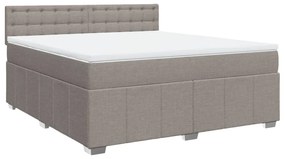 Cama com molas/colchão 180x200 cm tecido castanho-acinzentado