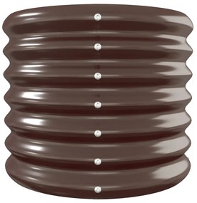 Canteiro elevado jardim 332x40x36cm aço revestido a pó castanho
