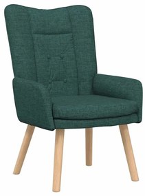 Cadeira Relaxante vidaXL Verde Escuro em Tecido